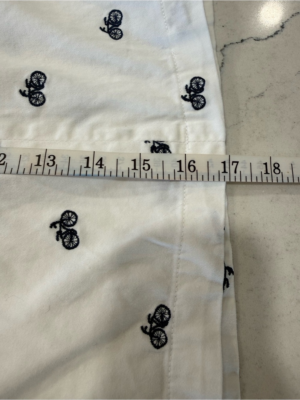 British Khaki White Blue Bicycle Print Cotton Skirt Size 10 - Picture 6 of 6